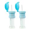 Kisangel 2pcs Spill Proof Water Cover Cap Safe Drink Straw Sippy Cap Portable with Straw for Supplies Sky-blue view 1