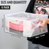 Sadnyy 6 Pcs Clear Storage Bags Zippered Plastic Clothes Containers Case Fabric Blanket Organizer Large Sweater Storage Bins with Handles for Cloth Bedding Sheets Closet Toys(16 x 12 x 8 Inch,White) view 2