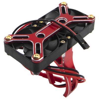 Vgoohobby 4985 1717 Brushless Motor Heat Sink Dual Cooling Fan Motor Heatsink Compatible with 1/5 Traxxas X-Maxx Arrma RC Car (Red)