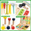 Bravmate Toddler Tool Set with Portable Tool Box & DIY Stickers, Wooden Kids Tool Sets for Boys Girls Age 2-4, STEM Montessori Educational Preschool Toys, Birthday Gifts for 3+ Years Old view 4