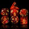 AUSTOR 7-Die DND Dice Set Handmade Sharp Edge Polyhedral Dice for Dungeons and Dragons RPG MTG Table GamesFlame Red view 2