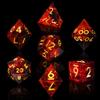 AUSTOR 7-Die DND Dice Set Handmade Sharp Edge Polyhedral Dice for Dungeons and Dragons RPG MTG Table GamesFlame Red view 3
