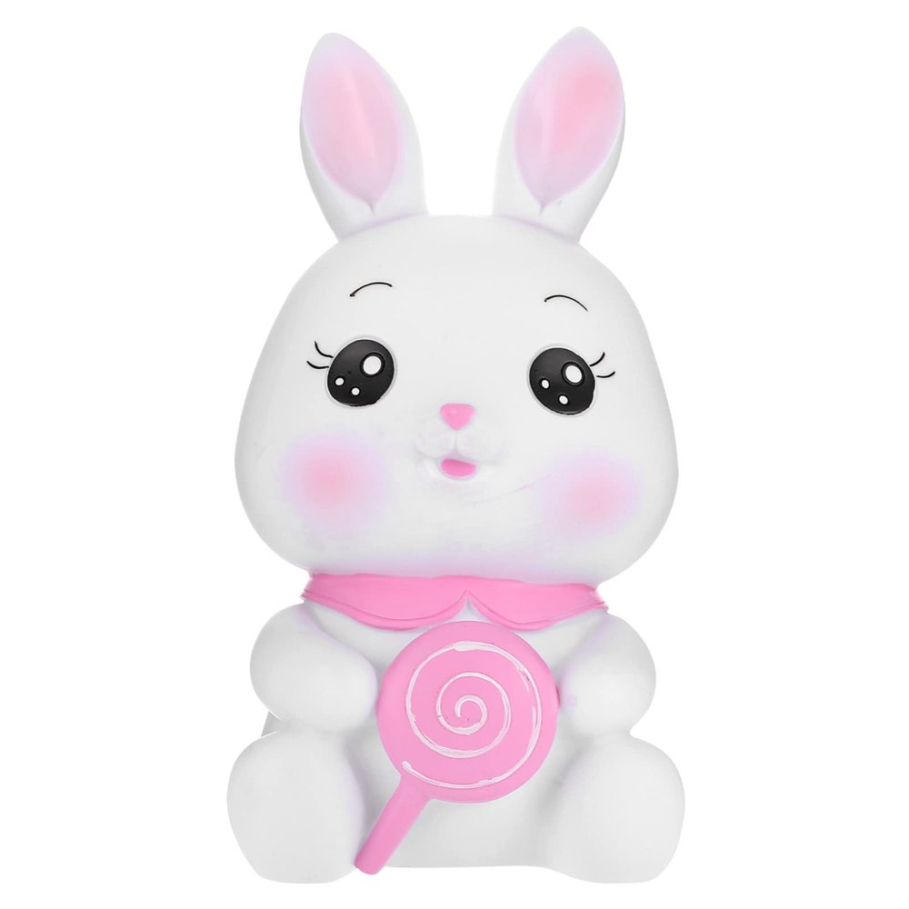 Homoyoyo Piggy Bank Novelty Coin Bank Easter Rabbit Figurines 2023 Chinese Zodiac Rabbit Decor Bunny Coin Bank Money Kids Adult Bunny Shaped Coin Jar Baby Girl Vinyl Souvenir Mini