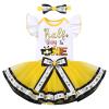 Baby Girls Bee Half 1/2 Birthday Outfit Bumble Bee dress Romper Tutu Skirt Headband Bow Tutu Dress 3PCS Clothes Set for Cake Smash Photo Prop Yellow Bee - Half Way to One 6 Months view 1