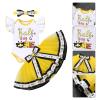 Baby Girls Bee Half 1/2 Birthday Outfit Bumble Bee dress Romper Tutu Skirt Headband Bow Tutu Dress 3PCS Clothes Set for Cake Smash Photo Prop Yellow Bee - Half Way to One 6 Months view 2