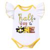 Baby Girls Bee Half 1/2 Birthday Outfit Bumble Bee dress Romper Tutu Skirt Headband Bow Tutu Dress 3PCS Clothes Set for Cake Smash Photo Prop Yellow Bee - Half Way to One 6 Months view 3