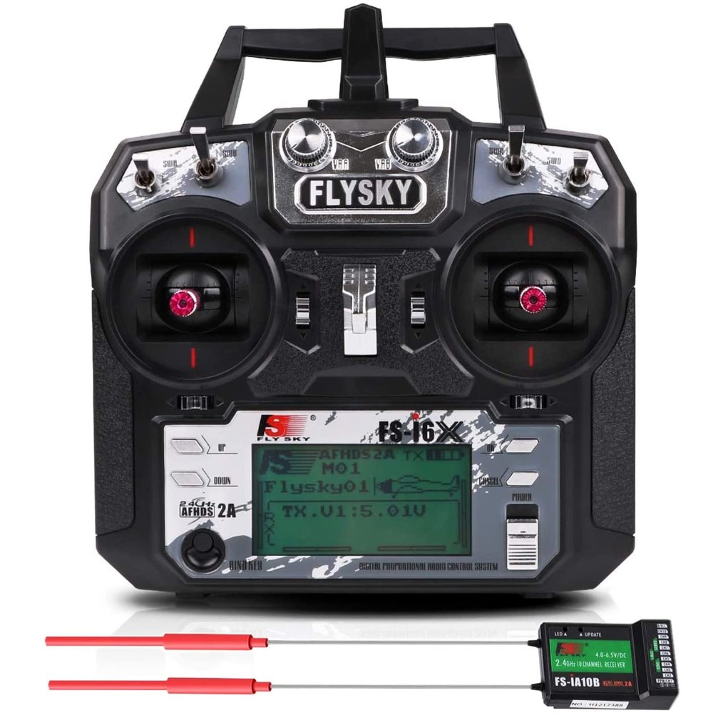 HTLNUZD Flysky FS-i6X 10CH RC Transmitter Controller 2.4GHz AFHDS 2A with iA10B Receiver, for Quadcopter Boat Racing Airplane (FS-i6x)