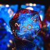 AUSTOR 7-Die DND Dice Set Handmade Sharp Edge Polyhedral Dice for Dungeons and Dragons RPG MTG Table GamesFlame Red & Ice Blue view 4
