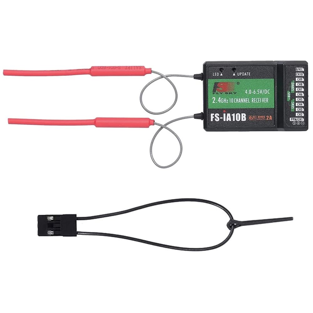 HTLNUZD Flysky FS-i6X 10CH RC Transmitter Controller 2.4GHz AFHDS 2A with iA10B Receiver, for Quadcopter Boat Racing Airplane (FS-iA10B Receiver)