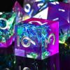 AUSTOR 7-Die DND Dice Set Handmade Sharp Edge Polyhedral Dice for Dungeons and Dragons RPG MTG Table GamesViolet & Blue view 1