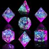 AUSTOR 7-Die DND Dice Set Handmade Sharp Edge Polyhedral Dice for Dungeons and Dragons RPG MTG Table GamesViolet & Blue view 3