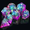 AUSTOR 7-Die DND Dice Set Handmade Sharp Edge Polyhedral Dice for Dungeons and Dragons RPG MTG Table GamesViolet & Blue view 4