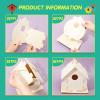 21 Sets DIY Birdhouse Kit to Build and Paint, Include Unfinished Wooden Bird House, Strips and Colorful Painting Pens for Fun Craft Activity Creative DIY Art Project view 3