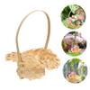 10pcs Mini Woven Baskets with Handles Small Rattan Flower Basket Candy Dollhouse Picnic Hamper for Party Favors DIY Crafts Decor view 3