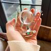 LIFKOME 1Pcs Mini Round Globe, Crystal Ball Glass Sphere Display Globe 3D Crystal Sphere with Stand World Model Designed Desktop Ornament (2.36X1.38X1.38inch view 1