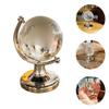 LIFKOME 1Pcs Mini Round Globe, Crystal Ball Glass Sphere Display Globe 3D Crystal Sphere with Stand World Model Designed Desktop Ornament (2.36X1.38X1.38inch view 2