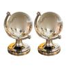 LIFKOME 2Pcs Mini Round Crystal Earth Globe, Crystal Ball Glass Sphere Display Globe 3D Crystal Sphere with Stand World Globe Model Designed Desktop Ornament (2.36X1.38X1.38inch view 1