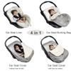 funlife Car Seat Bunting Bag Set, Cover for Spring Fall, Front Height Adjustable Waterproof Infant Carseat Bunting Bag for Winter, for Harsh Winter Use Car Seat Cover and Bunting Bag Together,Grey view 2