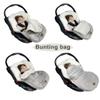 funlife Car Seat Bunting Bag Set, Cover for Spring Fall, Front Height Adjustable Waterproof Infant Carseat Bunting Bag for Winter, for Harsh Winter Use Car Seat Cover and Bunting Bag Together,Grey view 4