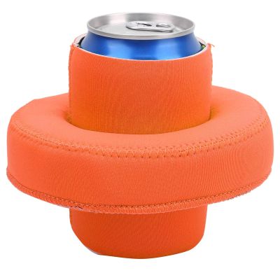 Floating Drink Holder for Pool, 330ml Neoprene Floating Coaster Pool Cup Holders for Drinks Pool Drink Holder for Pool Party Water Fun Pool Drink Floats Floating Cup Holder(Orange)