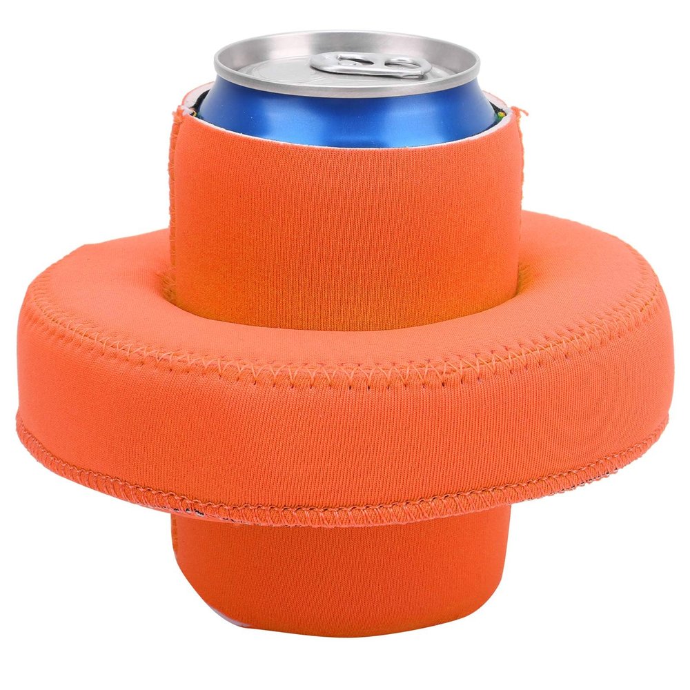 Floating Drink Holder for Pool, 330ml Neoprene Floating Coaster Pool Cup Holders for Drinks Pool Drink Holder for Pool Party Water Fun Pool Drink Floats Floating Cup Holder(Orange)