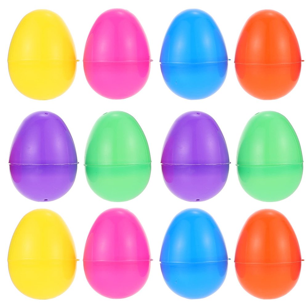 LUOZZY 12 Pcs Fillable Easter Eggs Plastic Easter Eggs Twisting Eggs Child's Egg Toy (6 * 4CM)