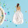 1Pc Woman Back Silk Gauze Skirt Wedding Cake Toppers Girl Happy Birthday Cake Toppers Bride to Be Cake Decorating Supplies Cupcake Topper Bachelorette Party Decorations White view 3