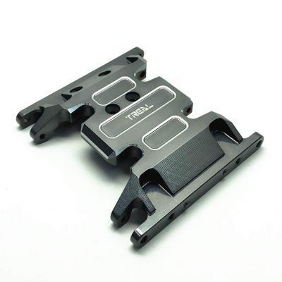 TREAL Aluminum Center Transmission Skid Plate Mount for Axial SCX10 II Upgrades 1/10 RC Crawler 90046 90047 Parts (Gray)