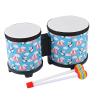 Bongo Floor Tom Drums Set for Kids: Childrens Drum Percussion Music Instrument with 2 Mallets - Preschool Montessori Floor Babies Drum (Blue 5" to 6") view 1