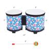 Bongo Floor Tom Drums Set for Kids: Childrens Drum Percussion Music Instrument with 2 Mallets - Preschool Montessori Floor Babies Drum (Blue 5" to 6") view 4