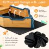 HONEY JOY Pirate Ship Kids Sandbox, Wooden Sand Box w/Storage Bench, Seat, Ground Liner, Sandpit Boat w/Rudder, Buoy, Realistic Flag, Children Outdoor Furniture for Backyard, Lawn, Garden view 4