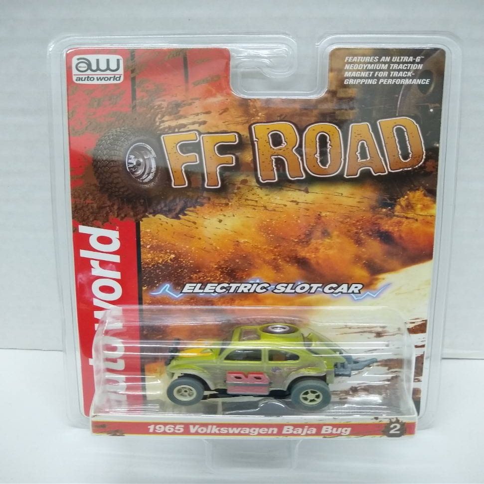 Auto World SC375-2Grn Off Road 1965 Baja Bug HO Scale Electric Slot Car - Green