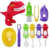 10PCS Plastic Dinosaur Simulation Dentist Play Set Animation Medical Kit Pretend Toy for Kids Hygienic Habbit Cultivation Role Play Game for Children 5 models 4 colors OPP Bag Packaging (Mixed Colors) view 1