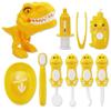 OPTSPTOY 10PCS Plastic Dinosaur Simulation Dentist Play Set Animation Medical Kit Pretend Toy for Kids Hygienic Habbit Cultivation Role Play Game for Children 5 Models OPP Bag Packaging (Yellow) view 1