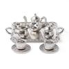 Odoria 1/12 Miniature Tea Set 8Pcs Dollhouse Decoration Accessories, Silver view 1