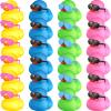 24 Pcs Mini Rubber Ducks with Sunglasses, Rubber Ducks in Bulk Valentine Bathtub Toys for Cruise Valentines Kids Classroom Gift Exchange(Eyeglasses,Yellow, Blue, Pink, Black, Green) view 1