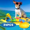 24 Pcs Mini Rubber Ducks with Sunglasses, Rubber Ducks in Bulk Valentine Bathtub Toys for Cruise Valentines Kids Classroom Gift Exchange(Eyeglasses,Yellow, Blue, Pink, Black, Green) view 2