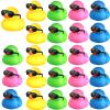 24 Pcs Mini Rubber Ducks with Sunglasses, Rubber Ducks in Bulk Valentine Bathtub Toys for Cruise Valentines Kids Classroom Gift Exchange(Eyeglasses,Mixed Colors) view 1