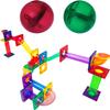 PicassoTiles 63pc Diamond Magnet Tile + Marble Run 40pc Race Track, Magnetic Building Block Construction Toy Set with Car Truck STEM Learning Kit Early Education Builder Playset Toys, Boy Girl Age 3+ view 1