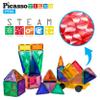 PicassoTiles 63pc Diamond Magnet Tile + Marble Run 40pc Race Track, Magnetic Building Block Construction Toy Set with Car Truck STEM Learning Kit Early Education Builder Playset Toys, Boy Girl Age 3+ view 2