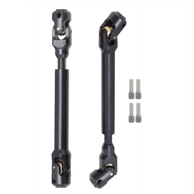 AMOGOT 2Pcs Internal Spline RC Drive Shaft 112-170mm for 1/10 Axial SCX10 Trx4 SCX10II 90046 Wraith D90 TF2 Redcat Gen7 GEN8 RC Crawler, Steel Metal Universal Joint Driveshaft C