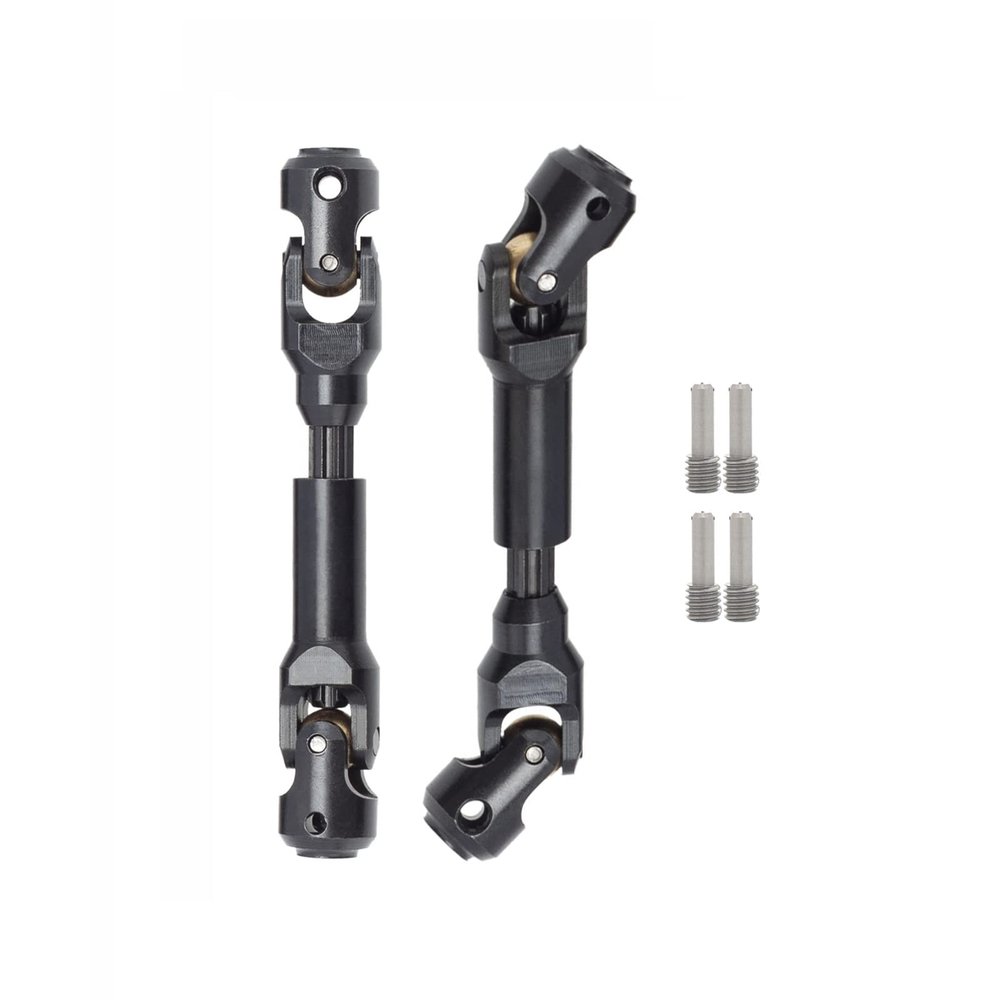 AMOGOT 2Pcs Internal Spline RC Drive Shaft 75-100mm for 1/10 Axial SCX10 Trx4 SCX10II 90046 Wraith D90 TF2 Redcat Gen7 GEN8 RC Crawler, Steel Metal Universal Joint Driveshaft A