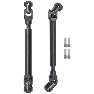 AMOGOT 2Pcs Internal Spline RC Drive Shaft 121-190mm for 1/10 Axial SCX10 Trx4 SCX10II 90046 Wraith D90 TF2 Redcat Gen7 GEN8 RC Crawler, Steel Metal Universal Joint Driveshaft D