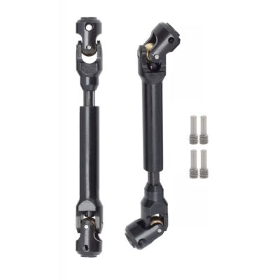 AMOGOT 2Pcs Internal Spline RC Drive Shaft 96-140mm for 1/10 Axial SCX10 Trx4 SCX10II 90046 Wraith D90 TF2 Redcat Gen7 GEN8 RC Crawler, Steel Metal Universal Joint Driveshaft B