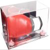 Better Display Cases Acrylic Boxing Glove Display Case with Mirror Case, Pink Risers and Mirror Base (A011/V16) view 1