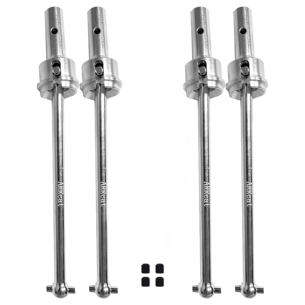 ARRCat Upgrades Part Drive Shaft for 1/8 Typhon 6s Blx,Infraction 6s Blx,Felony 6s Blx,Limitless Roller,4pcs Front Rear Drive Shaft Axles Upgrades Part (Upgrades Version),Silver