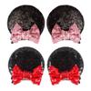 2 Pairs Sequin Mouse Ears Hair Clips, Glitter Bow Clips for Girls Women, Hair Accessories for Princess Cosplay, Christmas Decoration (black) view 1