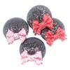 2 Pairs Sequin Mouse Ears Hair Clips, Glitter Bow Clips for Girls Women, Hair Accessories for Princess Cosplay, Christmas Decoration (black) view 3