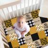 Personalized Sunflower Baby Crib Sheets with Name, Custom Floral Fitted Crib Bedding Sheets for Baby Boys Girls, Pack and Play Sheets, Crib Mattress Sheets, Mini Crib Sheet | Name Crib Sheets view 1