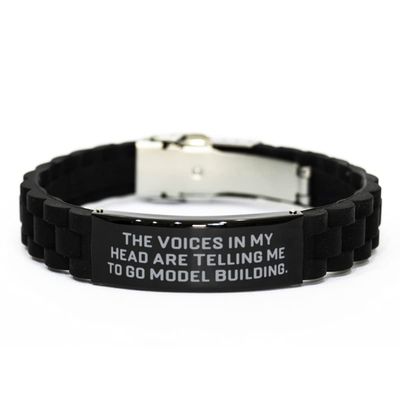 Unique Idea Model Building, The Voices in My Head are Telling Me to Go, Fancy Holiday Black Glidelock Clasp Bracelet from Friends